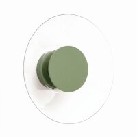 LED Wandleuchte Olivgr&uuml;n Transparent 3000K B:28 cm rund