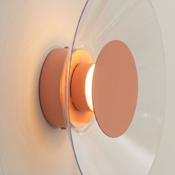 LED Wandleuchte Pfirsich Stahl Plexiglas 3000K B:28 cm
