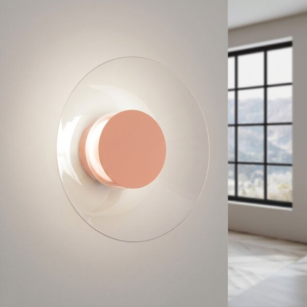 LED Wandleuchte Pfirsich Stahl Plexiglas 4000K B:28 cm