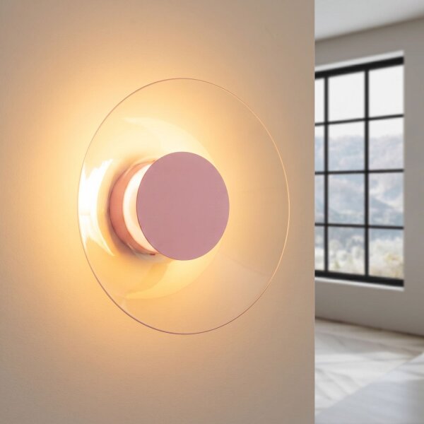 LED Wandleuchte Pink Stahl Plexiglas 3000K B:28 cm rund
