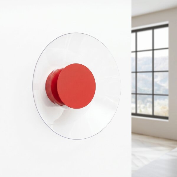 LED Wandleuchte Rot Stahl Plexiglas 4000K rund B:28 cm