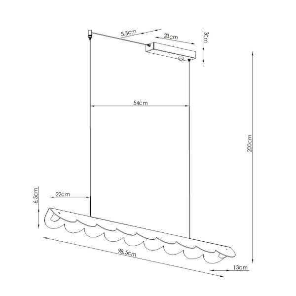 LED Pendelleuchte Azurblau 4000K neutralweiß L:98,5 cm
