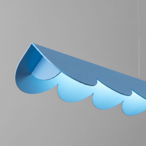 LED Pendelleuchte Azurblau Alu 4000K 16W L:131 cm lang