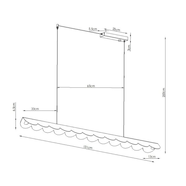 LED Pendelleuchte Azurblau Alu 4000K 16W L:131 cm lang