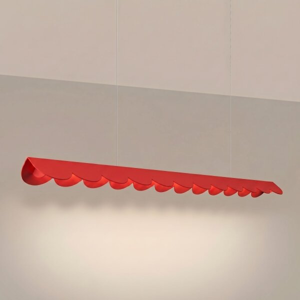 LED Pendelleuchte Rot Aluminium 3000K 16W L:131 cm lang