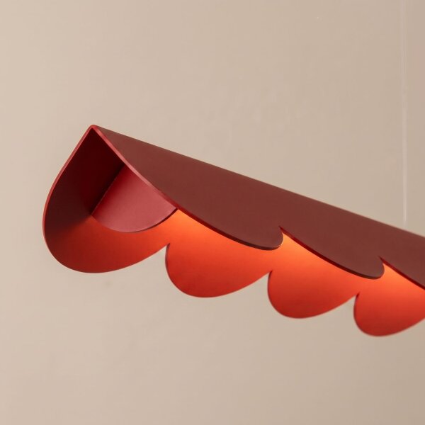 LED Pendelleuchte Rot Aluminium 3000K 16W L:131 cm lang