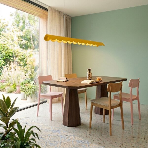 LED Pendelleuchte Gelb Alu 3000K warmweiß 16W L:131 cm