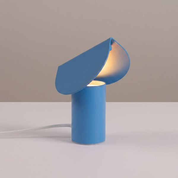 LED Tischleuchte schwenkbar Azurblau Alu 3000K H:15 cm