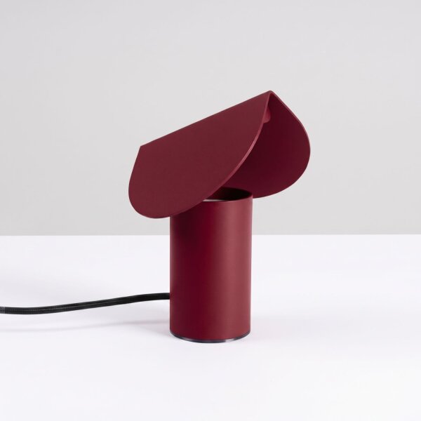 LED Tischleuchte schwenkbar Alu Burgund 3000K H:15 cm