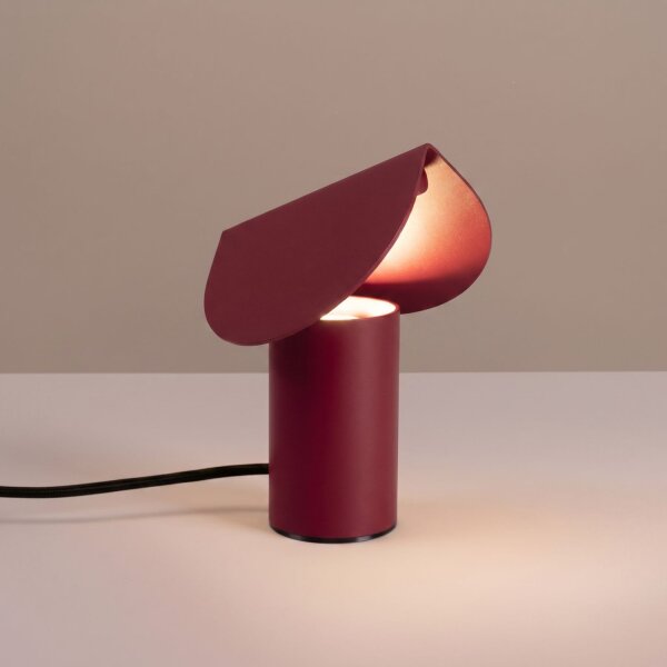 LED Tischleuchte schwenkbar Alu Burgund 3000K H:15 cm