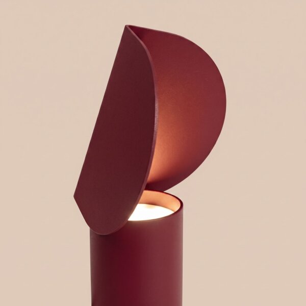 LED Tischleuchte schwenkbar Alu Burgund 3000K H:15 cm