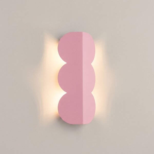 Wandleuchte indirekt Pink G9 2-flammig H:33,6 cm Alu