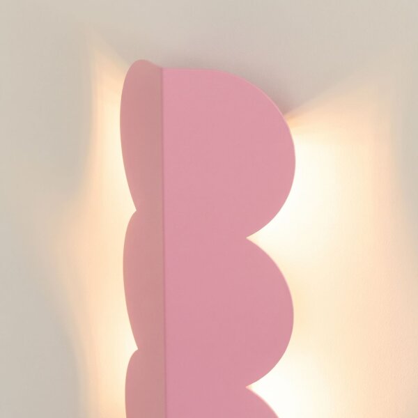 Wandleuchte indirekt Pink G9 2-flammig H:33,6 cm Alu