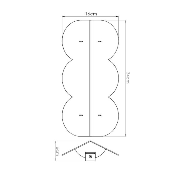Wandleuchte indirekt Gelb Alu G9 2-flammig H:33,6 cm