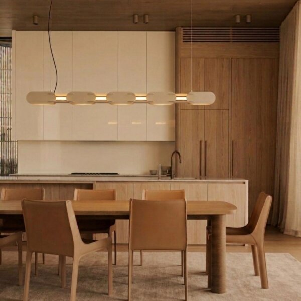LED Pendelleuchte dimmbar Push-DIM Beige 3000K L:158 cm
