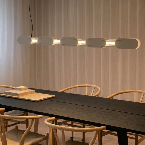 LED Pendelleuchte dimmbar Push-DIM Beige 4000K L:158 cm