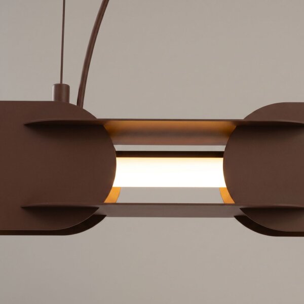 LED Pendelleuchte dimmbar Push-DIM Braun 3000K L:158 cm