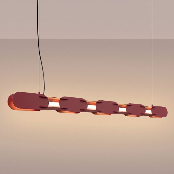 LED Pendelleuchte dimmbar Burgund 3000K L:158 cm Modern