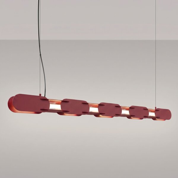 LED Pendelleuchte dimmbar Burgund Modern 4000K L:158 cm