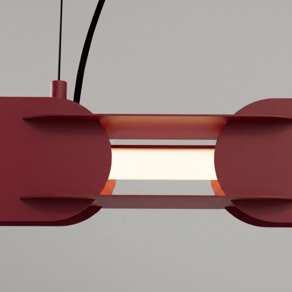 LED Pendelleuchte dimmbar Burgund Modern 4000K L:158 cm