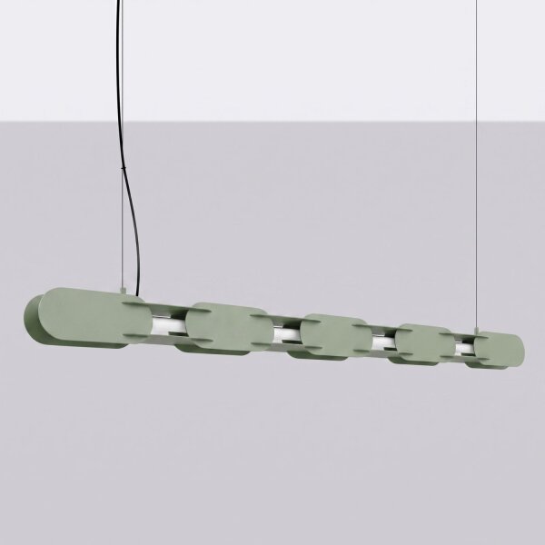 LED Pendelleuchte dimmbar Olivgrün Stahl 3000K L:158 cm