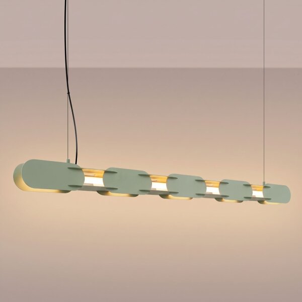 LED Pendelleuchte dimmbar Olivgrün Stahl 3000K L:158 cm