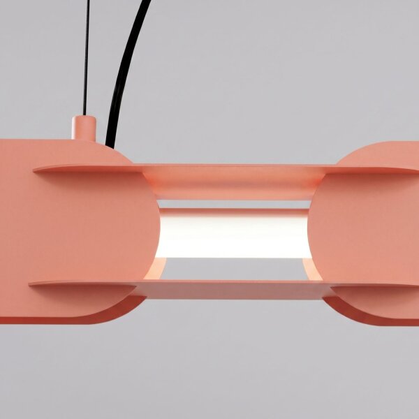 LED Pendelleuchte dimmbar Stahl Pfirsich 4000K L:158 cm