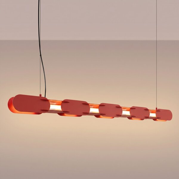 LED Pendelleuchte dimmbar Push-DIM Rot 3000K L:158 cm