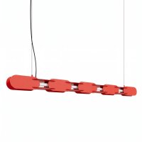 LED Pendelleuchte dimmbar Push-DIM Rot 3000K L:158 cm