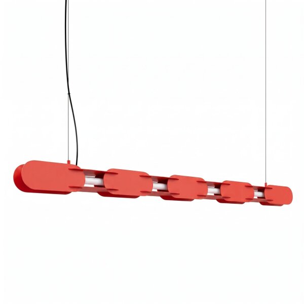 LED Pendelleuchte dimmbar Push-DIM Rot 4000K L:158 cm