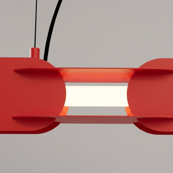 LED Pendelleuchte dimmbar Push-DIM Rot 4000K L:158 cm