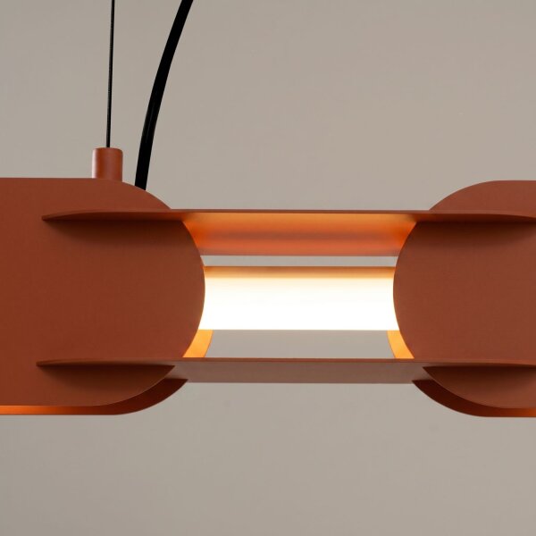LED Pendelleuchte dimmbar Ockerrot Stahl 3000K L:158 cm