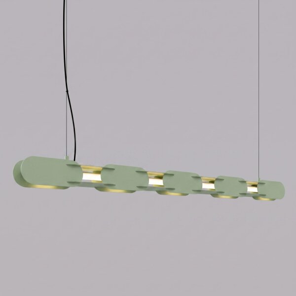 LED Hängelampe dimmbar Salbei Stahl 3000K L:158 cm