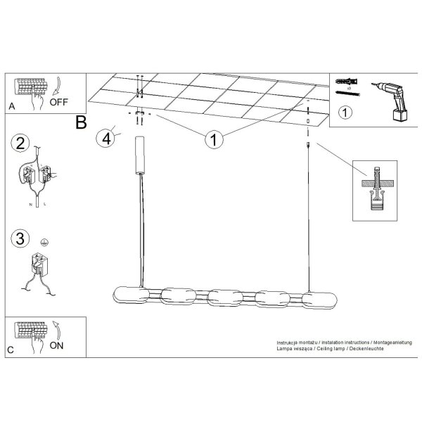 LED Pendelleuchte dimmbar Salbei 4000K L:158 cm Modern