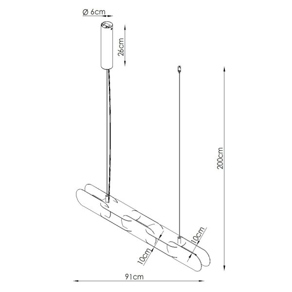 LED Hängelampe dimmbar Push-DIM Taupe 4000K L:158 cm