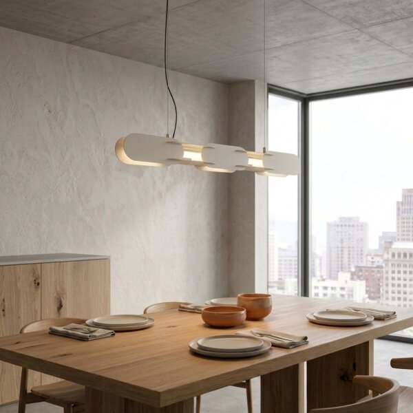 LED Hängelampe dimmbar Push-DIM Beige 3000K L:91 cm