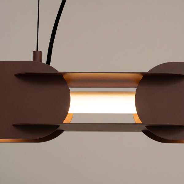 LED Hängelampe dimmbar Push-DIM Braun 3000K L:91 cm