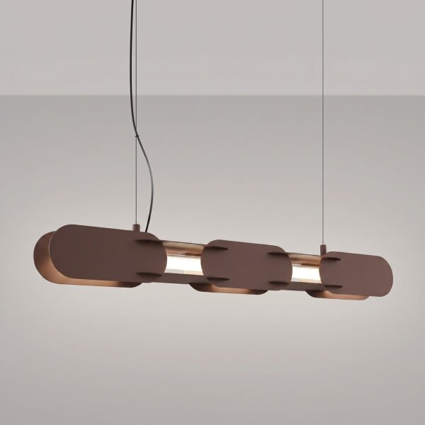 LED Pendelleuchte dimmbar Push-DIM Braun 4000K L:91 cm
