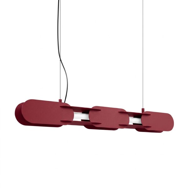 LED Pendelleuchte dimmbar Burgund 3000K L:91 cm Modern