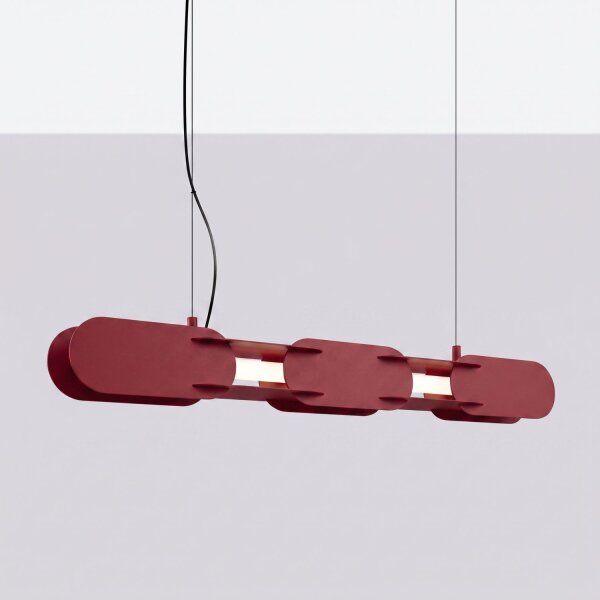 LED Hängelampe dimmbar Burgund Stahl 4000K L:91 cm