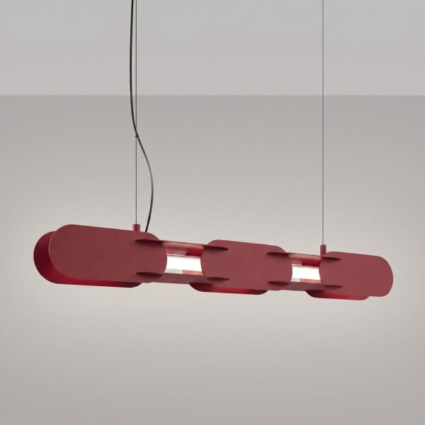 LED Hängelampe dimmbar Burgund Stahl 4000K L:91 cm