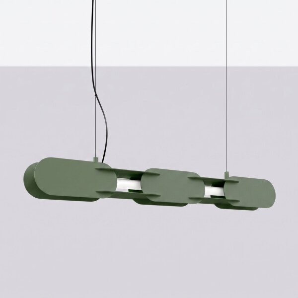 LED Hängelampe dimmbar Olivgrün Stahl 3000K L:91 cm