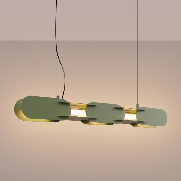 LED Hängelampe dimmbar Olivgrün Stahl 3000K L:91 cm