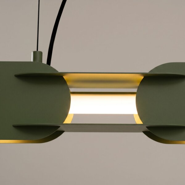 LED Hängelampe dimmbar Olivgrün Stahl 3000K L:91 cm
