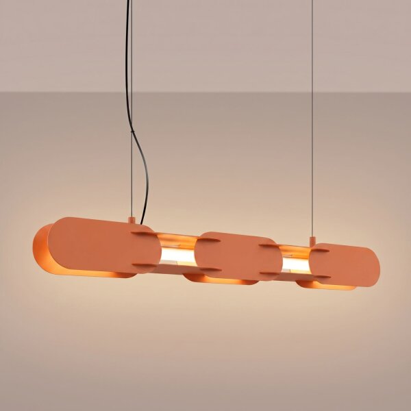 LED Pendelleuchte dimmbar Ockerrot 3000K L:91 cm lang