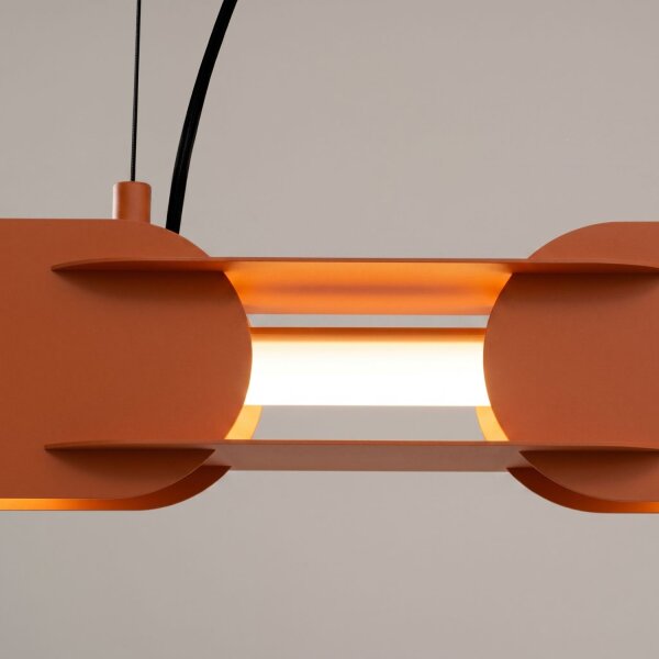 LED Pendelleuchte dimmbar Ockerrot 3000K L:91 cm lang
