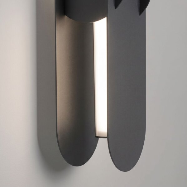 LED Wandleuchte dimmbar Push-DIM Schwarz 3000K H:91 cm