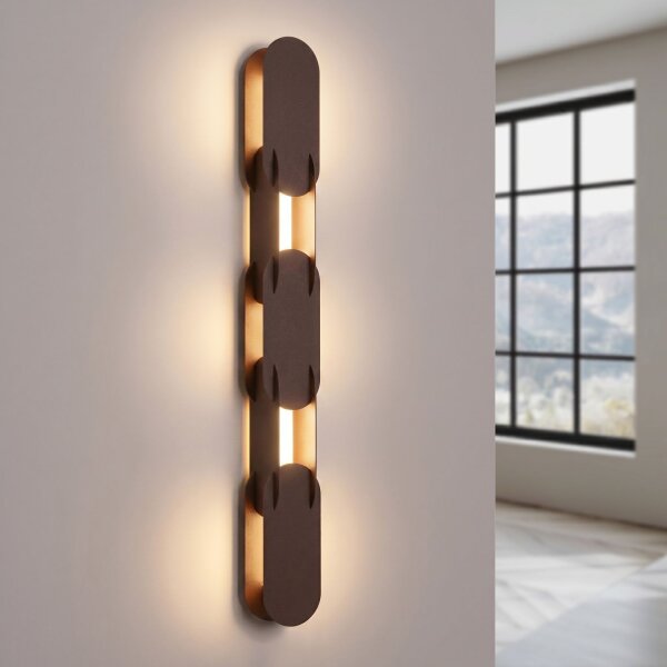 LED Wandlampe dimmbar Push-DIM Braun 3000K H:91 cm