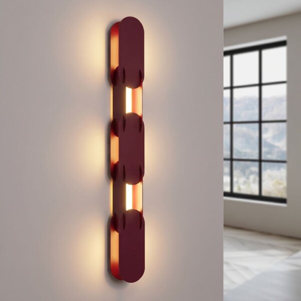 LED Wandleuchte dimmbar Push-DIM Burgund 3000K H:91 cm
