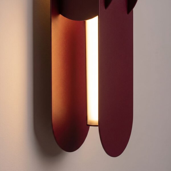 LED Wandleuchte dimmbar Push-DIM Burgund 3000K H:91 cm